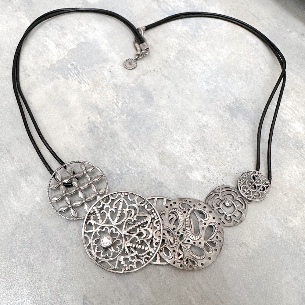 Silpada Sterling Silver Filigree Art Necklace.